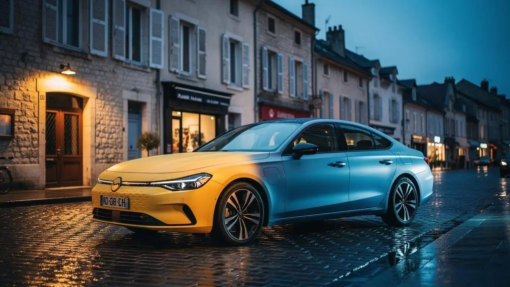 Voiture familiale sous une lumière contrastee illustrant la difference entre une protection totale et une protection partielle en assurance auto